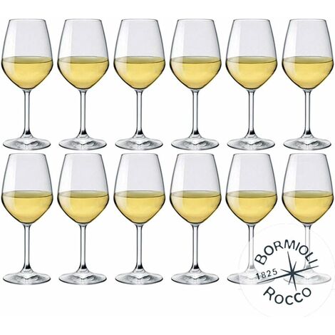 12 calici con piede degustazione vino bianco Bicchieri Divino Cl 44 bormioli  tavola elegante occasioni speciali regalo