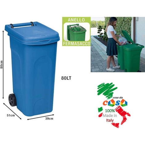 Bidone Patumiera Con Pedale 80 Litri Giallo | Polipropilene | Made In Italy | Eco System - Foto 9