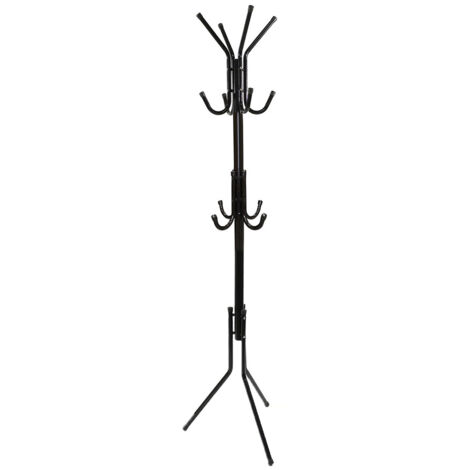 Appendiabiti da terra per ingresso ufficio stand in metallo attaccapanni NERO guardaroba h 170