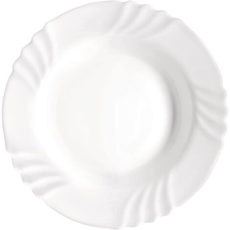 Set 6 Piatti fondi bormioli ebro cm24 arcopal Opale bianco non si sbecca lavabile in lavastoviglie made in Italy ristorante pub