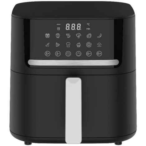 Friggitrice ad aria 7 LT 1600 WATT 12 programmi di cottura Display digitale frontale nera Design Elegante e Moderno