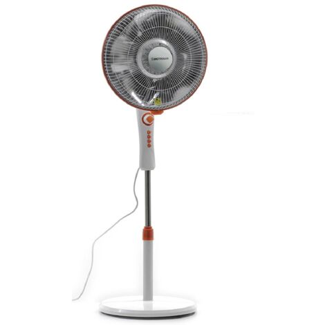 Stufa al Carbonio Alta a Piantana 1100W  parabola Oscillante Efficiente fino 33mq bianca  Riscaldamento casa con Timer e Sicurezza Anticaduta