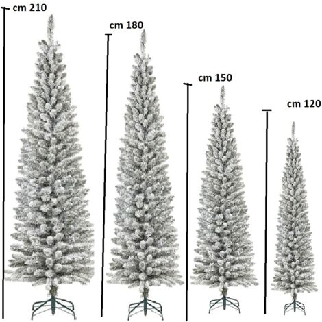 Albero di Natale Bianco Innevato Salvaspazio con Apertura a Ombrello – 120 cm, 150 cm, 180 cm, 210 cm folto e stretto slim - MISURA: CM 120