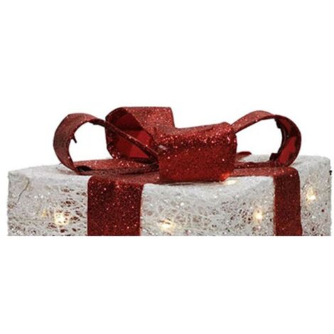 2024, mini pacchetti ornamenti natalizi, palline di Natale trasparenti, decorazioni per albero di Natale, divertenti ornamenti natalizi (ornamenti divertenti Mini pacchetti - 2 pezzi) -Scatola rossa