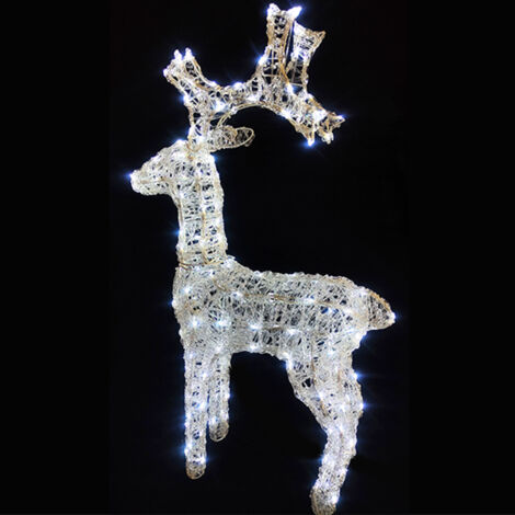 Renna Illuminata H65 per Decorazioni Natalizie da esterno 90 luci led bianco freddo da Giardino terrazzo balcone locali commerciali (1/5)