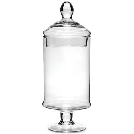Potiche in vetro con coperchio H34xD13 cm Patisserie mini alzata porta dolci biscotti caramelle barattolo pasabashe arredo bar ristorante banco (1/4)