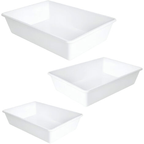 Kit 3 vaschette frigo in plastica BACINELLE contenitori per alimenti 6- 9,5-13,5 litri Certificati per uso alimentare ideali per la conservazione e il trasporto di cibi