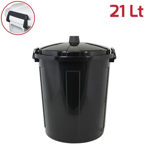 Bidone contenitore coperchio con chiusura antirandagismo 21lt pattumiera casa cucina giardinaggio raccolta differenziata antiodori - colorigenerali: NERO
