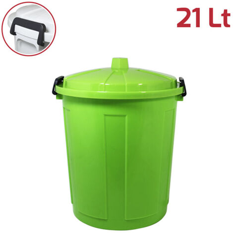 Bidone contenitore coperchio con chiusura antirandagismo 21lt pattumiera casa cucina giardinaggio raccolta differenziata antiodori - colorigenerali: VERDE