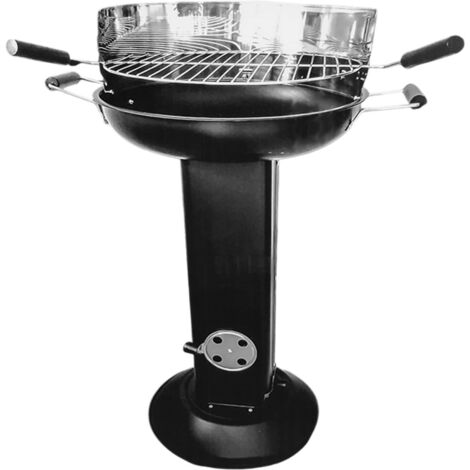 Barbecue a carbone tondo con griglia  39 cm presa d’aria e base di sostegno h84 cm grigliata di carne pesce verdura in giardino terrazzo pic nic