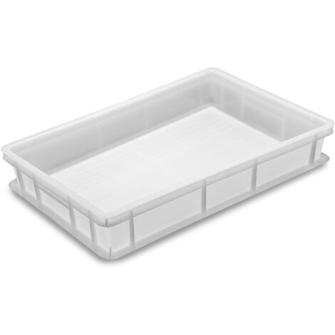 Cassetta Porta Impasti Bianca Sovrapponibile 60x40H10 HDPE Idonea al Contatto Alimentare per Anticontaminazione glutine lattosio allergie