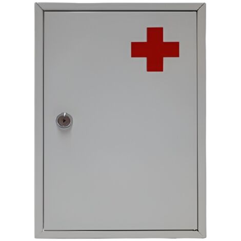 Cassetta pronto soccorso in metallo da appendere al muro con chiavi medica Porta Medicine Contenitore Organizzatore per Medicinali cm 36x31x10