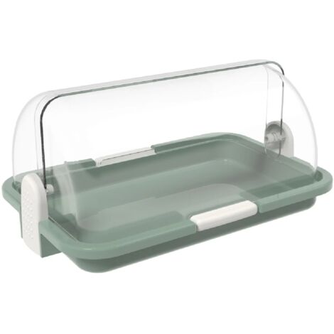 Vetrinetta 30x20 h14 vassoio verde da portata banco cupola trasparente Contenitore Espositore per Alimenti Plastica Atossica per Hotel e Ristoranti (1/5)
