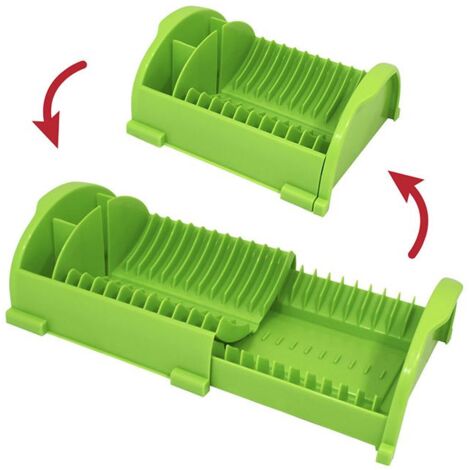 Scolapiatti posate da appoggio retrattile regolabile allungabile salvaspazio slim per cucina in plastica made in Italy - colorigenerali: VERDE
