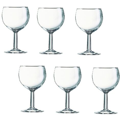 Set 6 Bicchieri Ballon Vetro Trasparente 22,4cl Per Caffè Latte Spumanti Liquori Cocktail e Vini