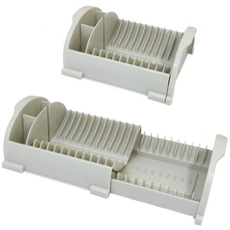 Scolapiatti posate da appoggio retrattile regolabile allungabile salvaspazio slim per cucina in plastica made in Italy - colorigenerali: BIANCO CALDO