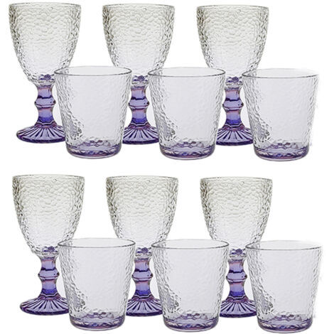 SET 6 BICCHIERI BAROQUE CL 30 IN VETRO TRASPARENTE LINEA ELEGANTE Per Bibite 8015361428501