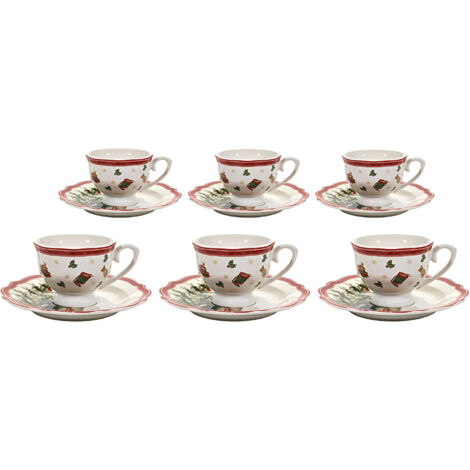 Set 4 tazzine da caffè 110 ml con piattino in bamboo linea Take a Break di