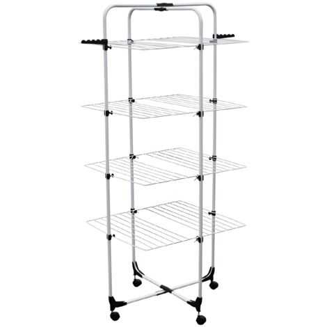 IDIMEX Porte-Serviettes sur Pied KUNO Portant pour vêtements et Linge de Salle de Bain avec 3 Niveaux d'étendage sur différentes hauteurs, Structure
