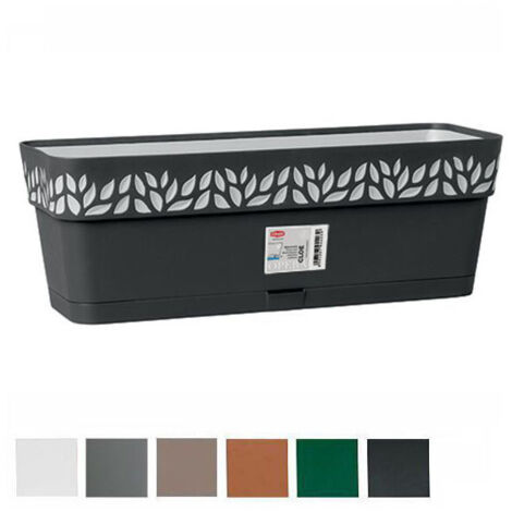Stefanplast Vaso Cloe Rettangolare Riserva Acqua Grafite 50cm