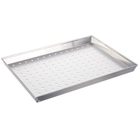 Teglia da forno per Pizza pane forata Professionale rettangolare cm 40x30 H3  in Lega Alluminio 3003 con fori Bordi Ripiegati e Saldature Eccellenti Pasticcerie ristoranti Made in Italy Agnelli
