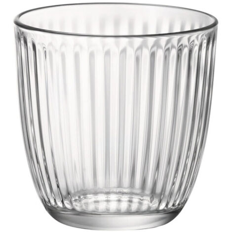 Set 6 Bicchieri per Acqua linea Line in Vetro Trasparente con Scanalature 29 cl