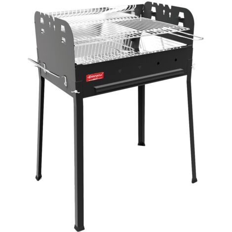 Ferraboli Barbecue a Carbonella e Legna Griglia braciere 58x37 cm con Ruote e Maniglia Trasporto arrostire grigliate e grigliare in Giardino e Terrazzo qualita' e stile Made in Italy  BBQ Outdoore