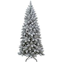 Albero di natale innevato bianco alaska slim cm210 apertura ad ombrello artificiale folto salvaspazio 818 rami diametro 95cm