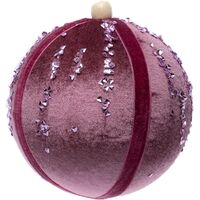 Set 8 Palline per Albero di Natale in velluto rosa antico decorazioni natalizie sfera cm10 addobbi particolare moderne lavorate