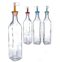 Bottiglia in vetro oliera con dosatore versatore salvagoccia dispenser per olio aceto 500ml a tavola set da 2 per cucina bar pub