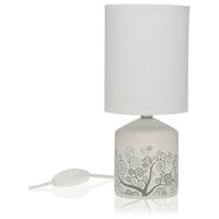Lampada da tavolo in ceramica moderna lume con cappa bianca arredo casa ambienti revery