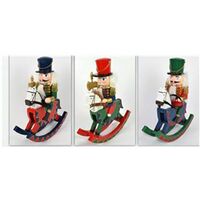 Schiaccianoci Natalizio In Legno A Forma Di Cavallo Dondolo Verde, Decorazione Tradizionale Per Albero O Tavolo - Idea Regalo