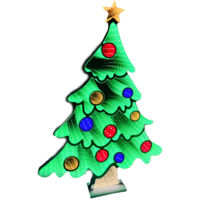 Albero di natale illuminato in 3D tridimensionale luminoso luci led cm60 con stella palline colorate rosse blu verdi natalizie decorazione allestimento vetrina casa ufficio
