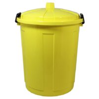 Bidone con coperchio chiuso grande 50 Lt antiodori o randagismo pattumiera da interno o esterno per la raccolta differenziata casa giardino locali commerciali - colorigenerali: giallo