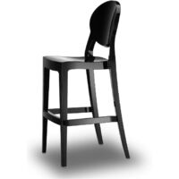 Sgabello da BAR igloo S-C-A-B nero pieno seduta Alto H 74 arredo casa in policarbonato elegante Design Italiano