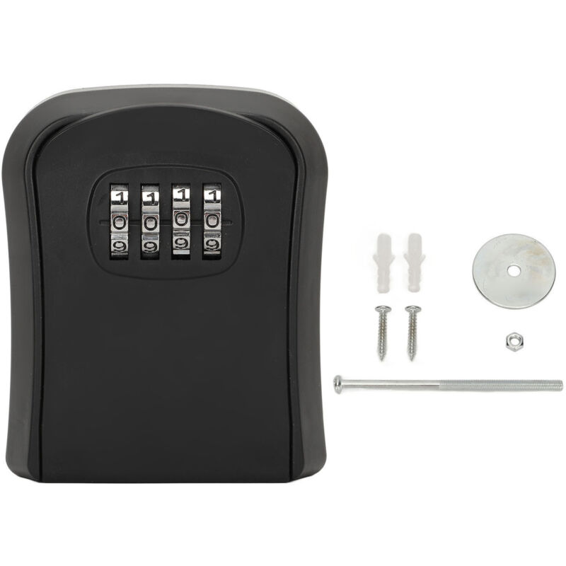 Eosnow,Boîte de Rangement de Clés étanche, Boîte de Serrure à Combinaison Sécurisée Antirouille Résistante à l'usure pour la Maison (Noir)