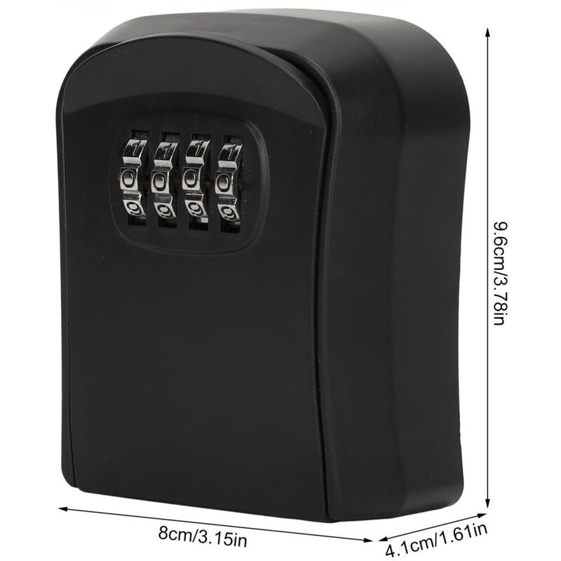 Eosnow,Boîte de Rangement de Clés étanche, Boîte de Serrure à Combinaison Sécurisée Antirouille Résistante à l'usure pour la Maison (Noir) 2