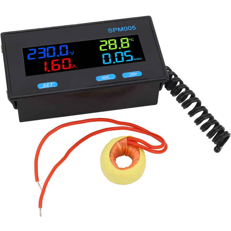 6-en-1 AC60-500V 100A ampèremètre de tension ca triphasé rétroéclairage  bleu affichage numérique fréquence