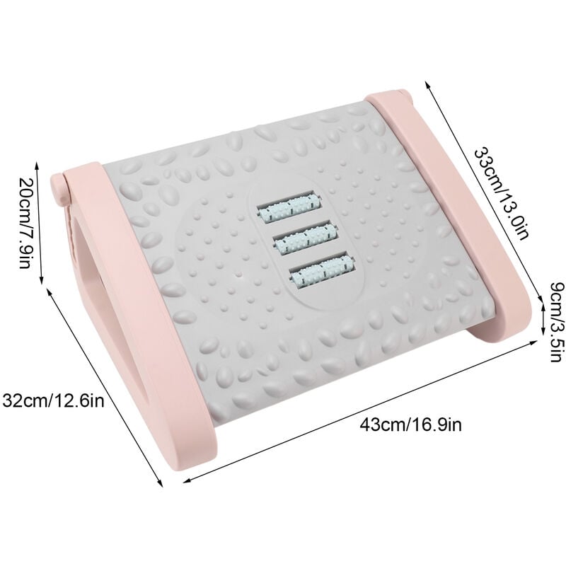 6 Hauteur Réglable Sous Le Bureau Repose-pieds Repose-pieds Ergonomique  Repose-pieds Pour Sous Le Bureau Au Travail Avec Texture De Massage Et  Rouleau Pour Le Bureau