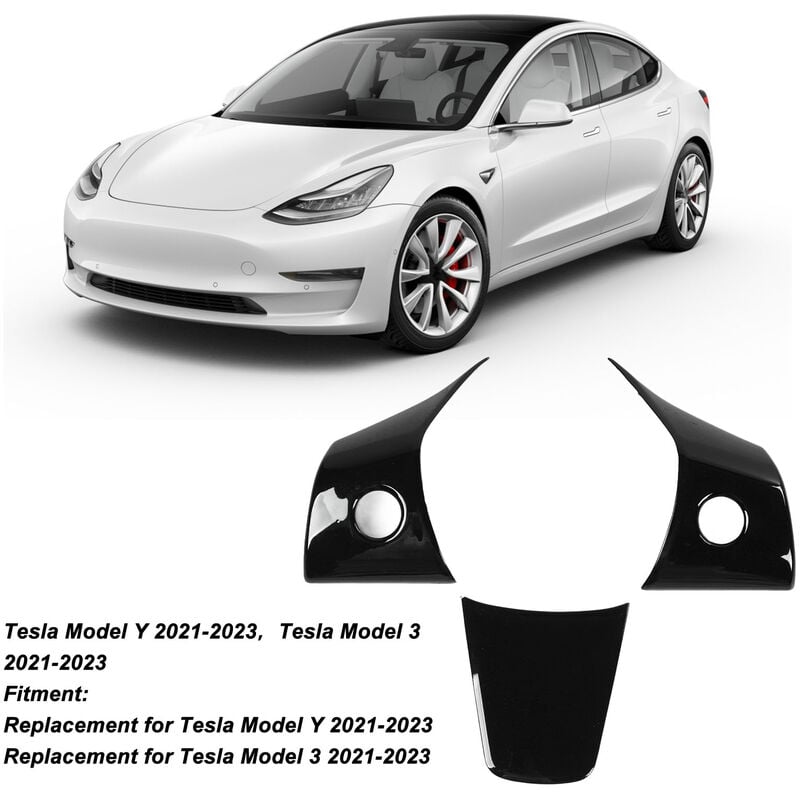  Couvre Volant Voiture, pour Tesla Model 3 Antidérapant