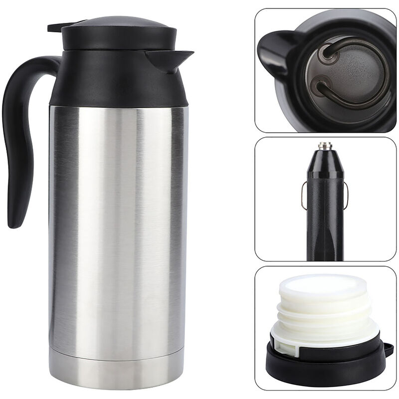 Eosnow 12V 1000ml acier inoxydable voiture automobile chauffage électrique  bouilloire tasse d'eau portable