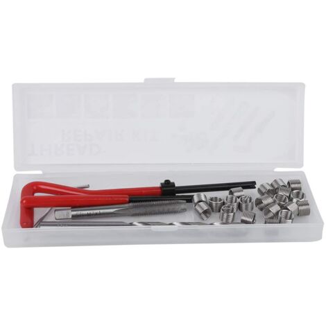 Eosnow,25Pcs M7 Kit de Réparation de Filetage Kit d'Insertion de Réparation de Filetage pour Machines de Traitement avec Boîte en Plastique Transparente