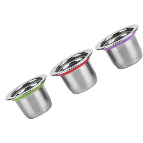 Eosnow 3 pièces/ensemble Capsule de café dosette réutilisable filtre  rechargeable en acier inoxydable 30x22x20mm adapté