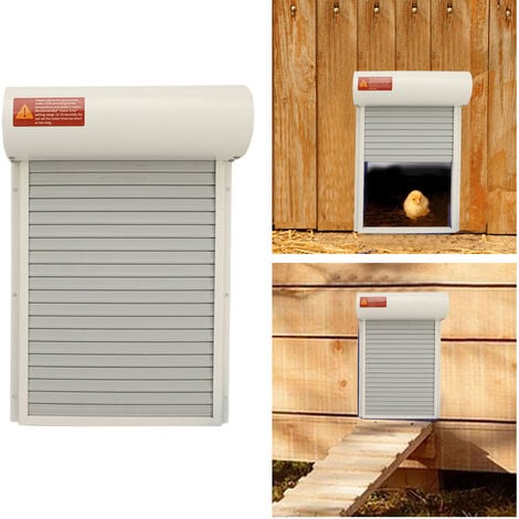 Eosnow porte poulailler automatique solaire,accessoire poulailler,avec minuterie,pour équipement de sécurité agricole,Convient aux poulets,canards et oies de taille régulière,blanc