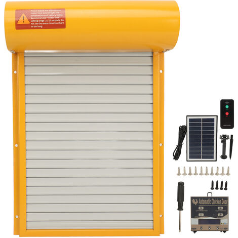 Porte De Poulailler Automatique Solaire Avec Télécommande - IP67, Protection Anti-pincement, Ouverture Auto Au Lever Du Soleil