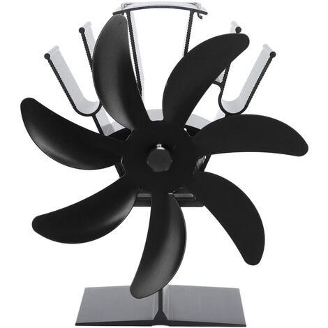 Ventilateur à air chaud Ventilateur de cheminée Noir Aluminium