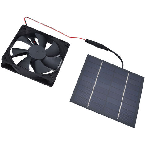 Ventilateur Solaire 15W Avec 2 Extracteurs - Étanche - Pour Serre, Poulailler, Niche, Camping-car