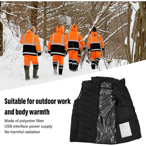 Eosnow Gilet chauffant électrique 17 zones, température constante intelligente, 4 interrupteurs, 3 vitesses, gilet chauffant intelligent, noir L