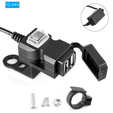 Chargeur USB étanche pour moto 5V 2.1A Adaptateur secteur pour téléphone  Charge rapide