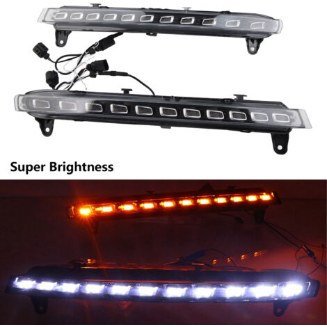 Riloer Lot De 2 Bandes LED Feux De Jour Universels 12V – Haute Luminosité Étanche – DRL, Feux Brouillard, Position, Plaque Immatriculation